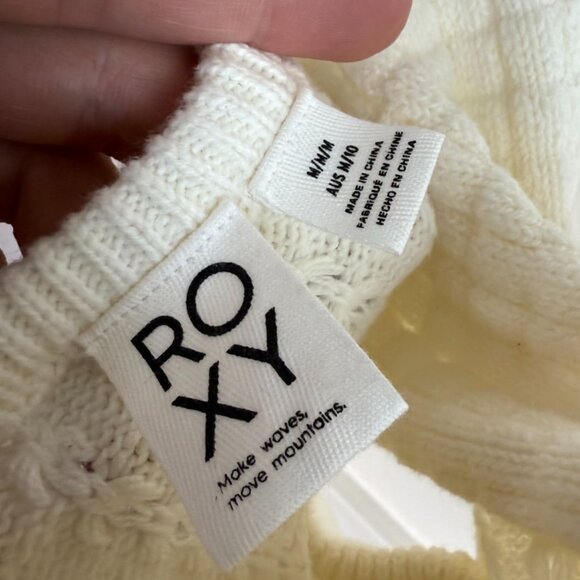 NWOT ROXY Off White Venice Knit Halter Crop Top - Picture 5 of 8